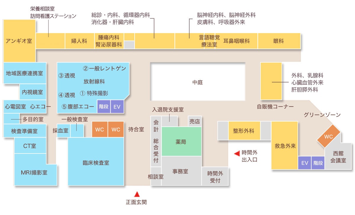 外来フロアの図